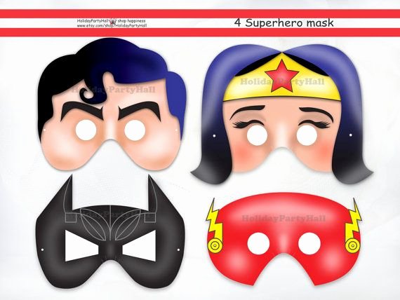 Superhero Mask Template Pdf Unique Superheroes Mask Instant Dl Wonder Woman Batman Flash