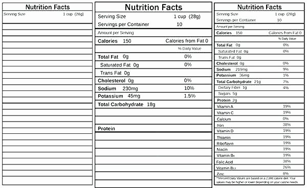 Supplement Facts Label Template Best Of Vector Nutrition Facts Food Table Label Design Template