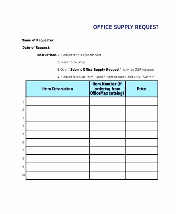 Supply order form Template Best Of Supply order form Template Printable Fice Free Request