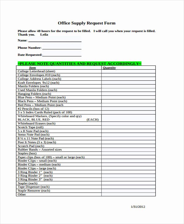 Supply order form Template Fresh 85 Requisition form In Pdf