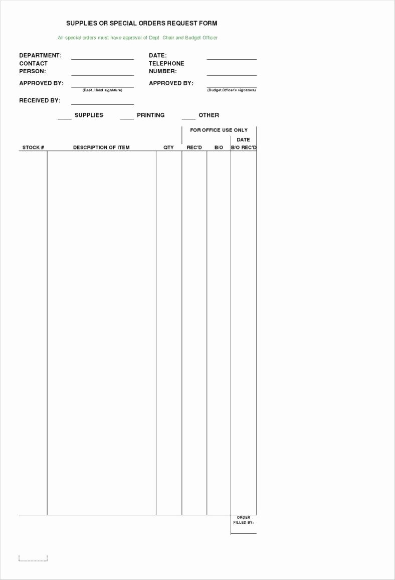 Supply order form Template Lovely 9 Book order forms
