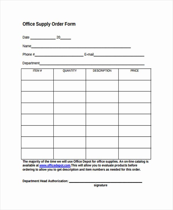 Supply order form Template New 10 Supply order Templates Free Sample Example format