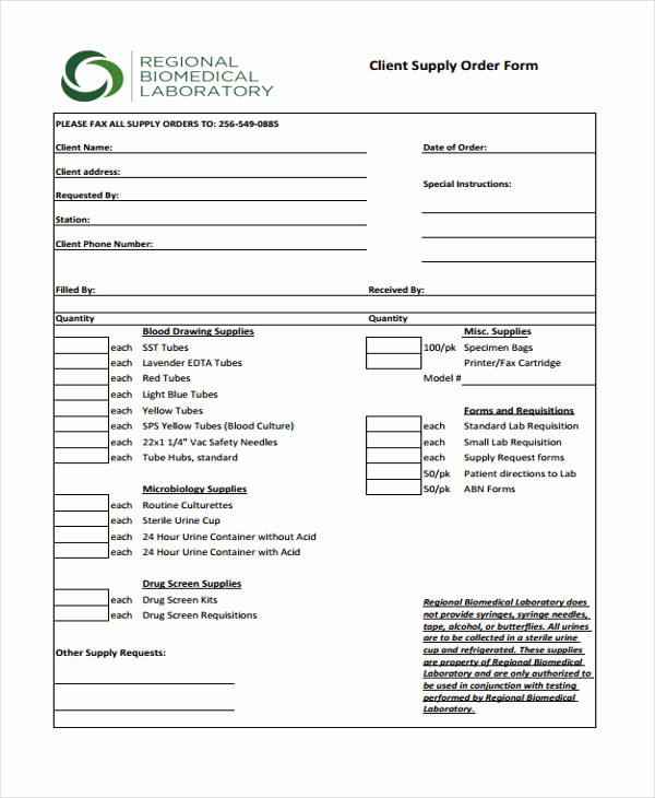 Supply order form Template Unique Supply order Templates 8 Free Pdf format Download