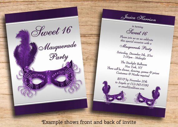 Sweet 16 Invitation Template Unique Items Similar to Printable Sweet 16 Masquerade Party