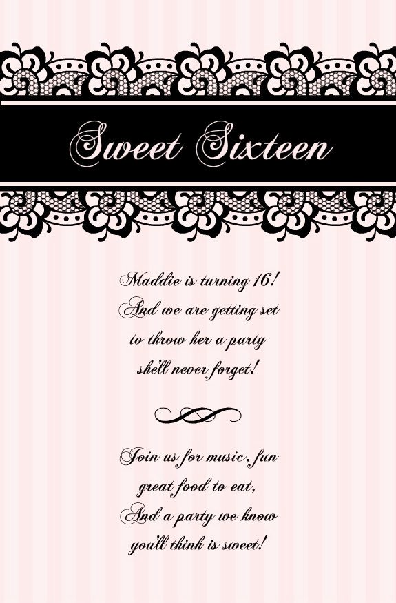 Sweet 16 Invite Template Awesome Blank Sweet 16 Invitation Templates