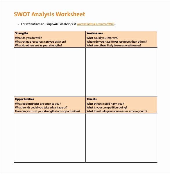 Swot Analysis Template Excel Fresh 24 Swot Analysis Templates