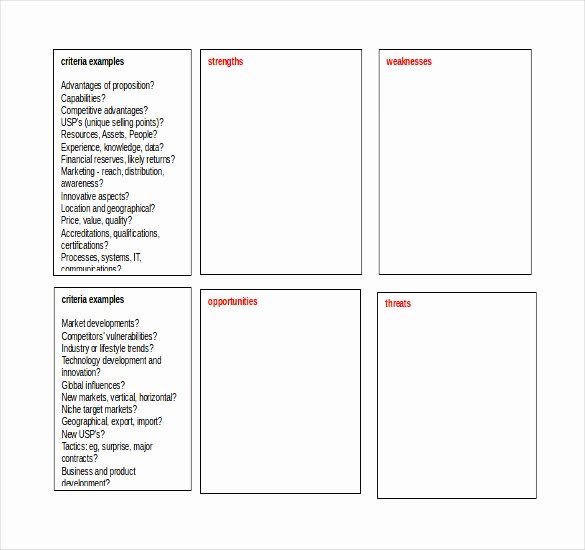 Swot Analysis Template Word Lovely 24 Of Blank Matrix Template