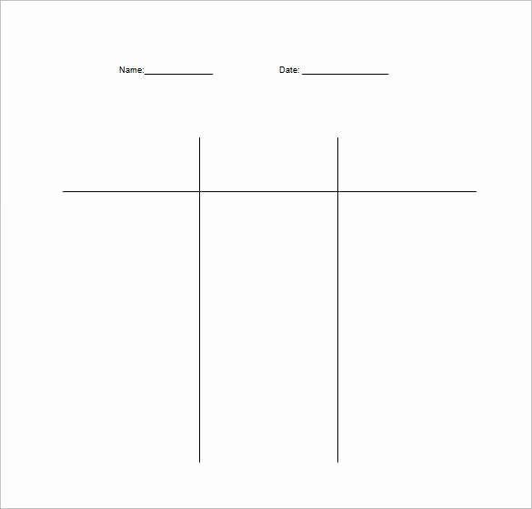 T Chart Template Pdf Elegant Blank Chart 3 Columns