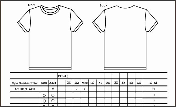 T Shirt order Template Elegant 9 T Shirt order form Template Excel Sampletemplatess