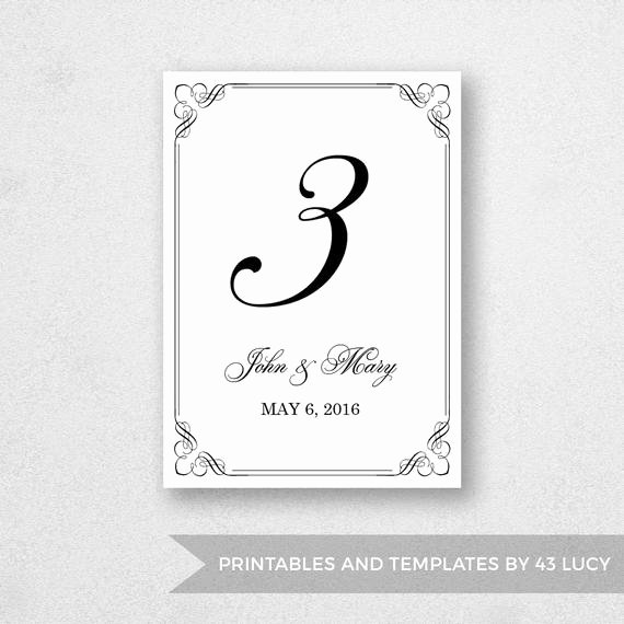 Table Number Template Word Inspirational Table Number Template Printable Instant Download for Word