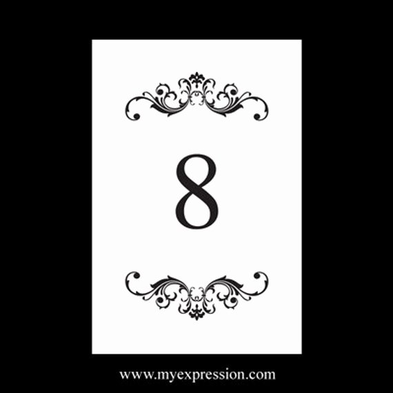 Table Number Template Word Inspirational Wedding Table Number Card Template 4x6 Flat Vintage