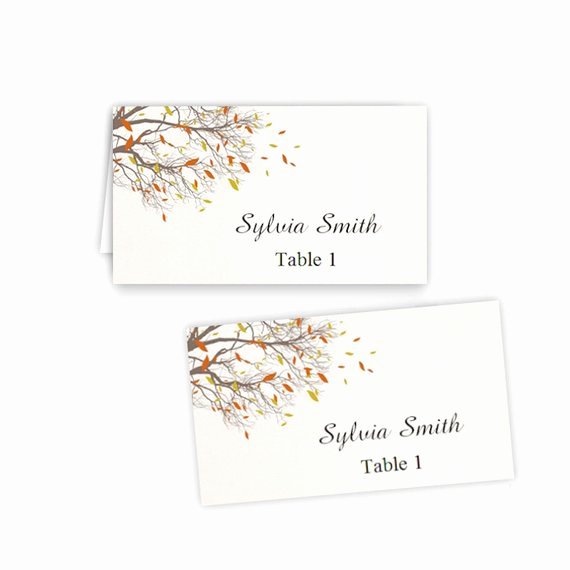 Table Tent Template Word New Fall Branches Folded Table Tent &amp; Flat Place Card Templates