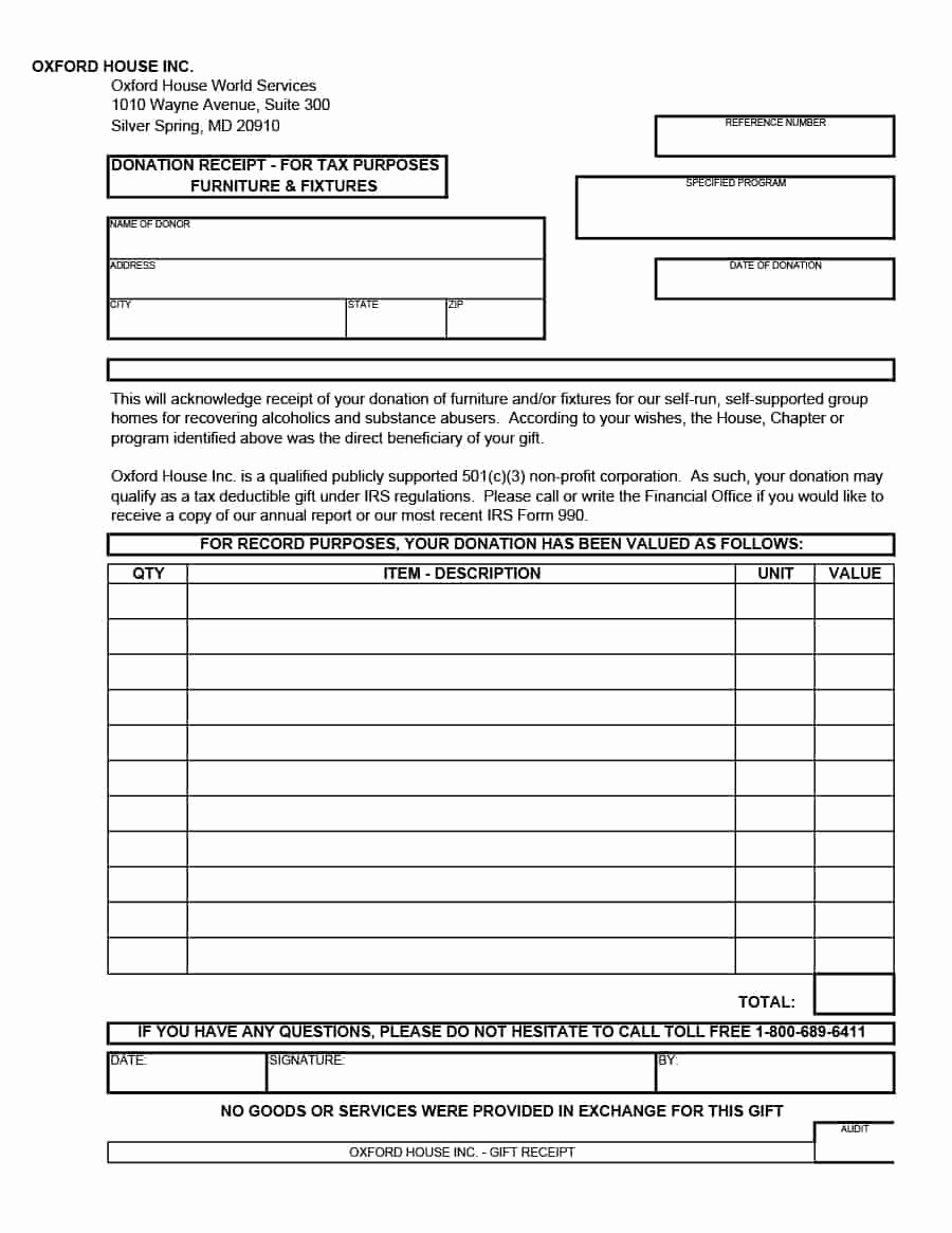 Tax Donation form Template Awesome 40 Donation Receipt Templates &amp; Letters [goodwill Non Profit]