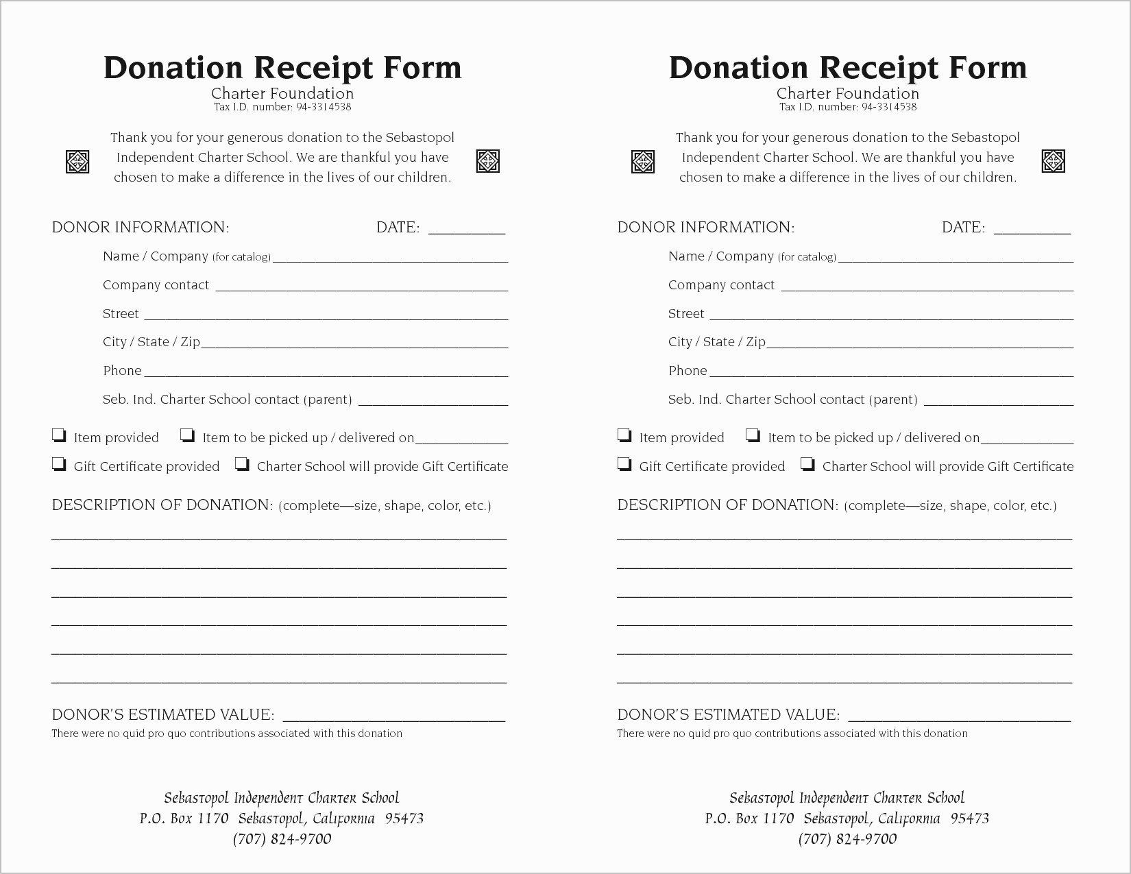 Tax Donation Receipt Template Unique Tax Write F Donation Letter Template Examples