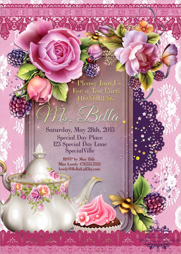 Tea Party Invite Template New 11 Tea Party Invitation Templates to Download