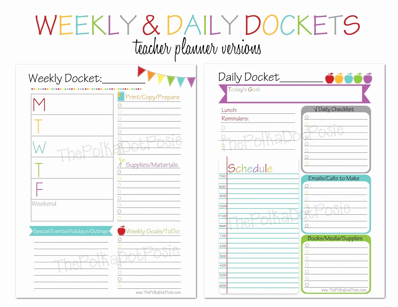 Teacher Daily Schedule Template Unique the Polka Dot Posie July 2014