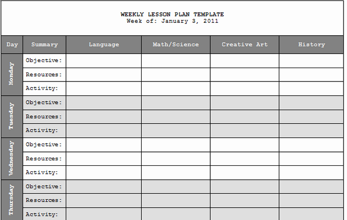 Teacher Weekly Planner Template Beautiful Teacher Lesson Plan Template Excel Weekly Planning