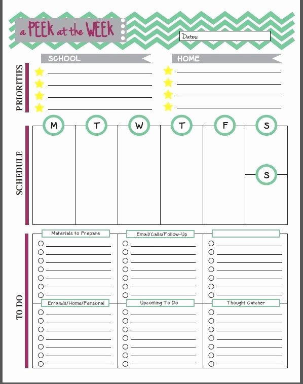 Teacher Weekly Planner Template Lovely 13 Free Printables for Teachers