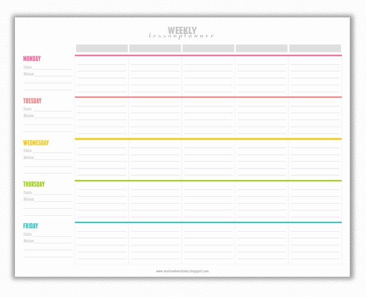 Teacher Weekly Planner Template Unique My Strawberry Baby Free Printable Weekly Lesson Plan