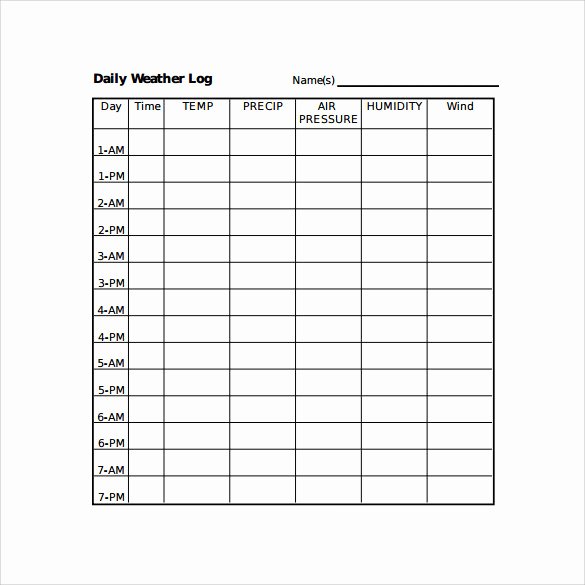 Temperature Log Sheet Template Luxury Daily Temperature Log Template to Pin On
