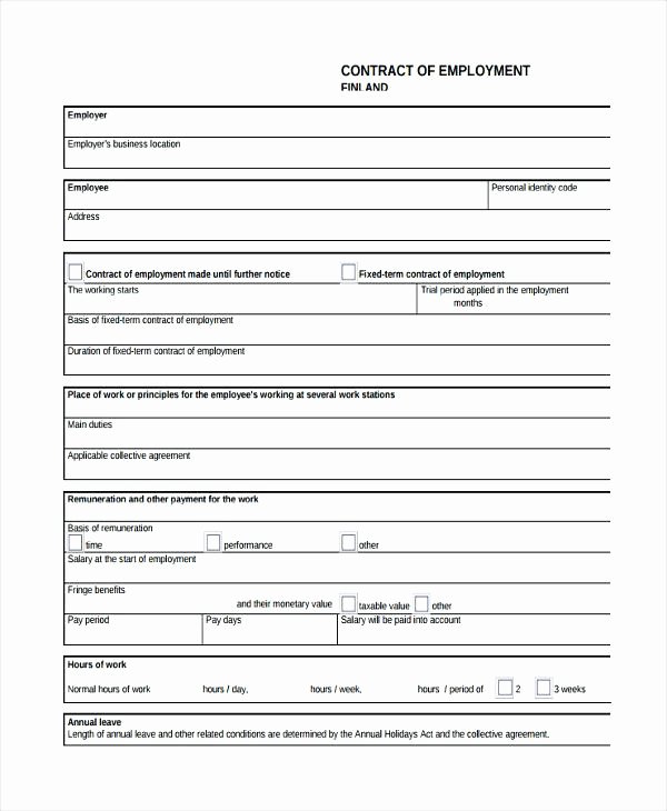 Temporary Employment Contract Template Inspirational Will Template Free Download Employee Contract Agreement L