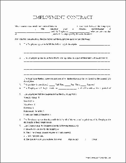 Temporary Employment Contract Template Unique at Will Employment Agreement Template Temporary Work