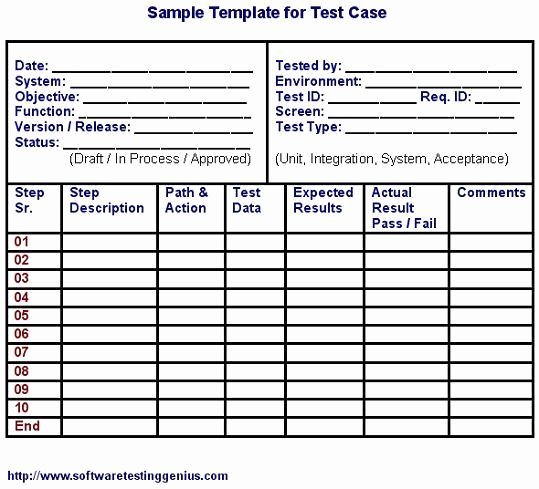 Test Case Template Excel Beautiful Test Case Template