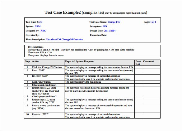 Test Case Template Excel New Test Case Template 25 Free Word Excel Pdf Documents