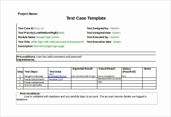 Test Case Template Xls Best Of Test Case Template 22 Free Word Excel Pdf Documents