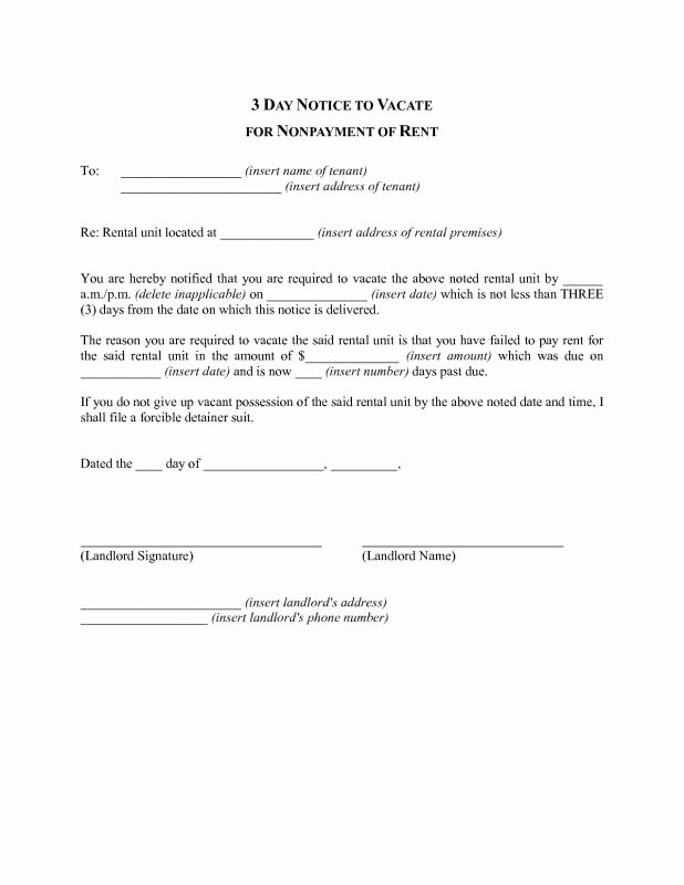 Texas Eviction Notice Template Beautiful 3 Day Notice to Pay Quit Template