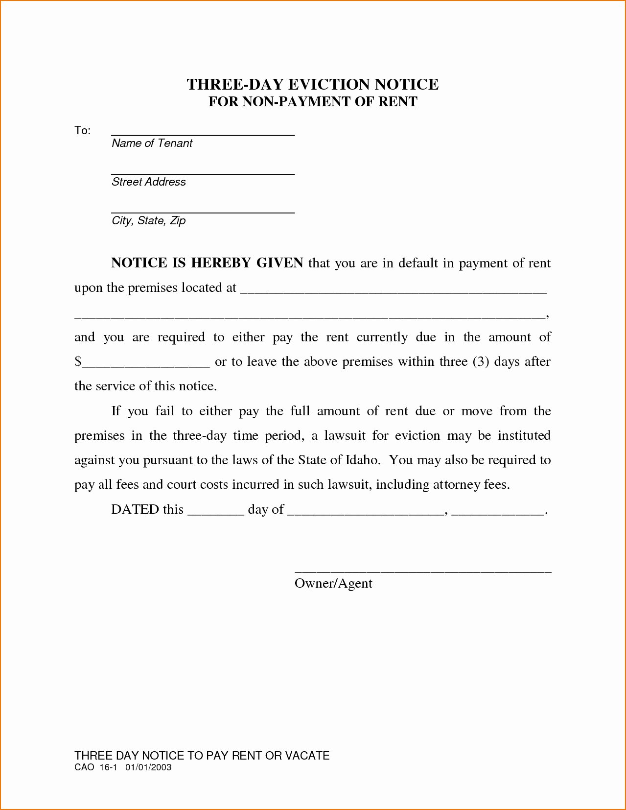 eviction letter template texas