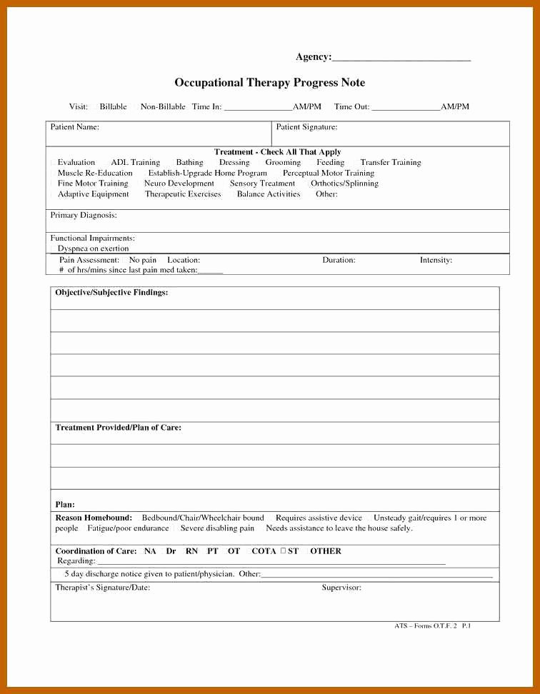 Therapy Progress Note Template Elegant 10 11 therapy Note Templates