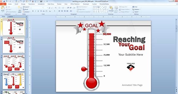 Thermometer Goal Chart Template Best Of Animated Goal Chart Template for Powerpoint