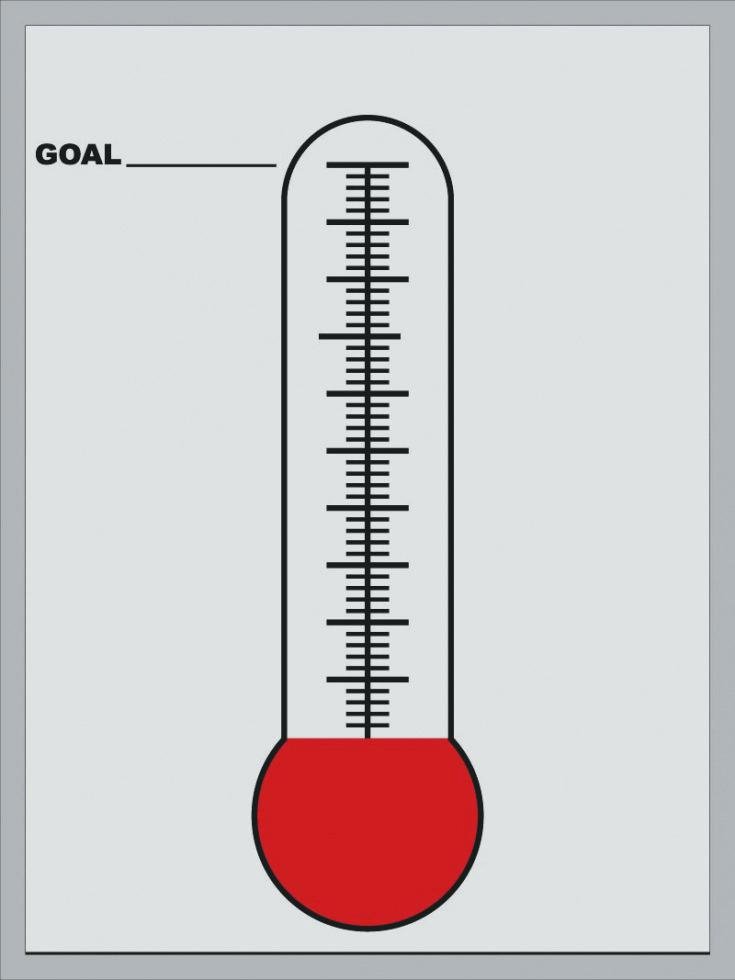 Thermometer Goal Chart Template Best Of Fundraiser thermometer Fundraising Goal Template Tracker