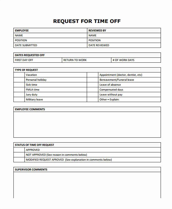 Time Off Request Template Best Of 25 Time F Request forms