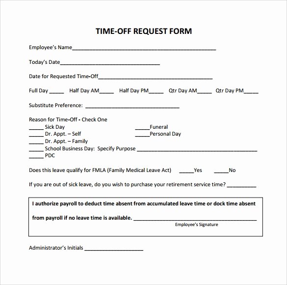 Time Off Request Template Luxury Time F Request form 24 Download Free Documents In Pdf