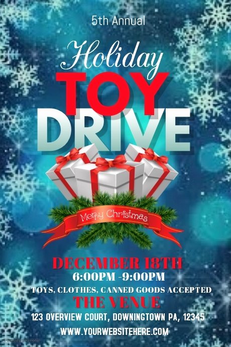 Toy Drive Flyer Template Awesome Christmas