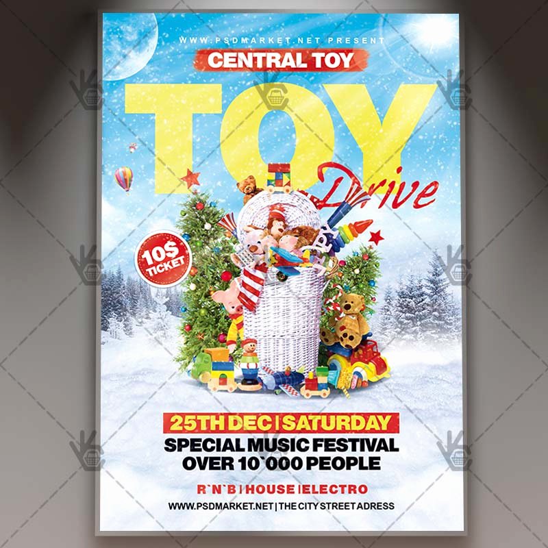 Toy Drive Flyer Template Best Of toy Drive Winter Flyer Psd Template