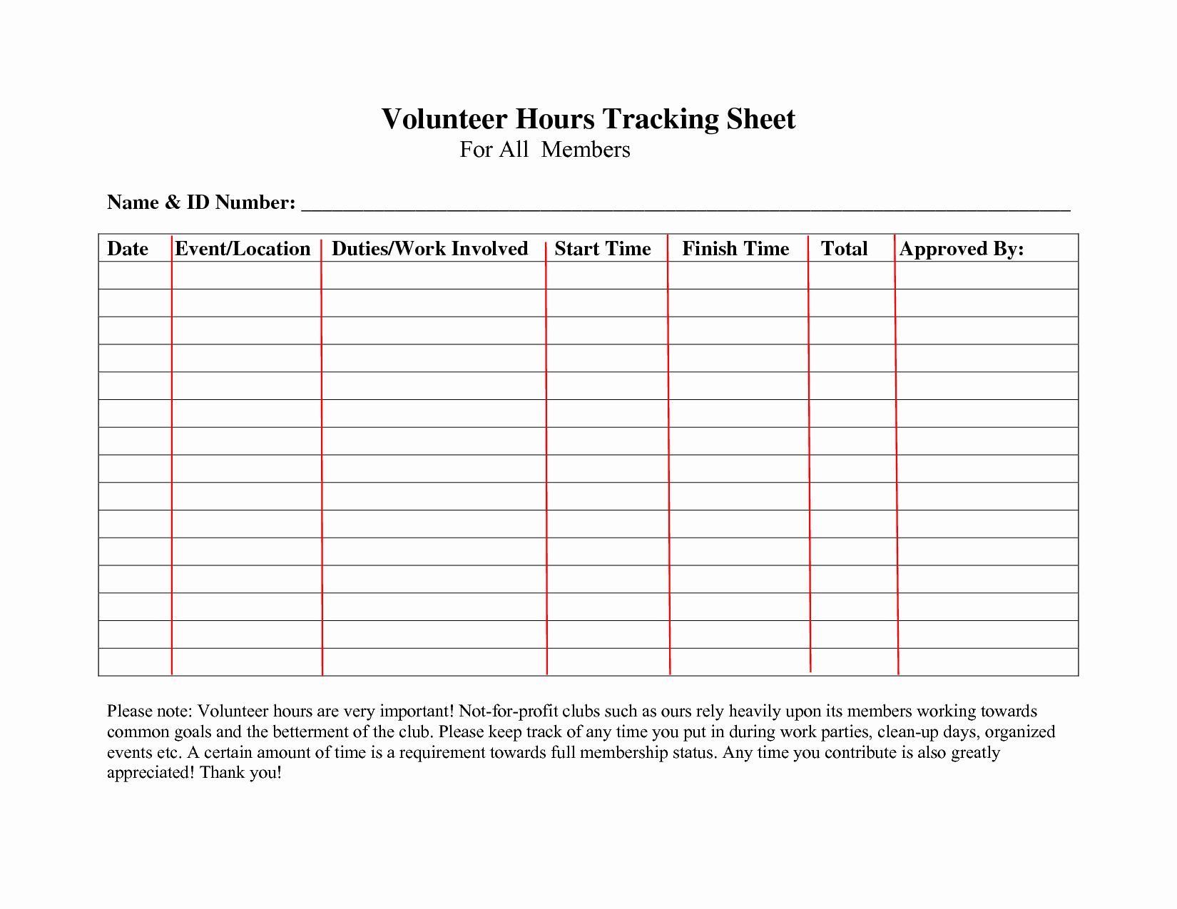 Tracking Volunteer Hours Template Best Of Volunteer Hours Log Sheet Template forms