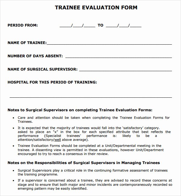 Training Evaluation forms Template Inspirational Training Evaluation form 17 Download Free Documents In