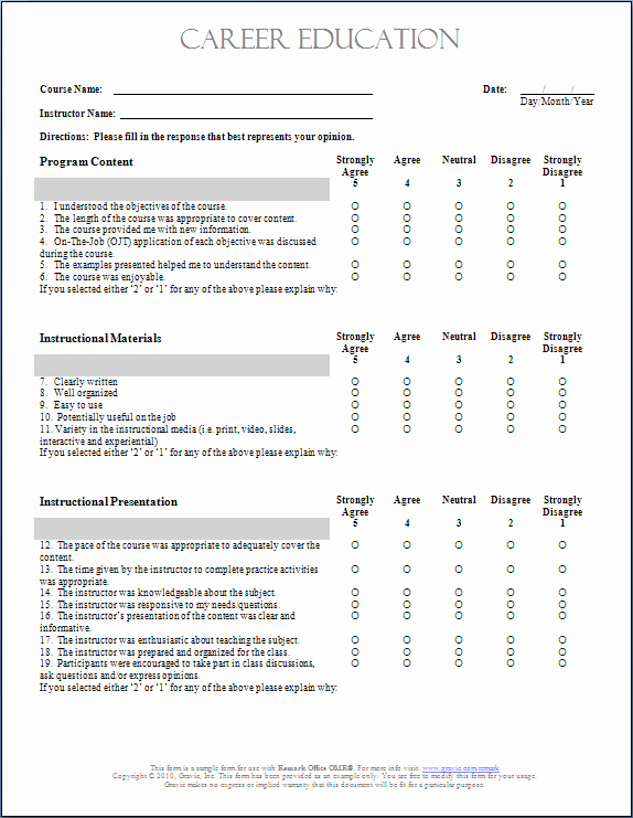 Training Evaluation forms Template Luxury Printable Evaluation form Template