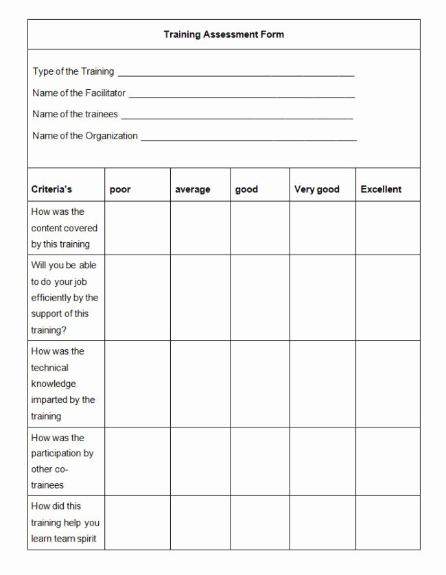 Training Evaluation forms Template New 30 Perfect forms for Training Evaluation Templates Clasmed