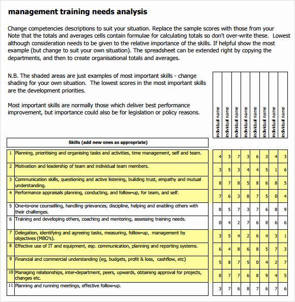 Training Needs Analysis Template Awesome 12 Sample Training Needs Analysis Templates Pdf Word