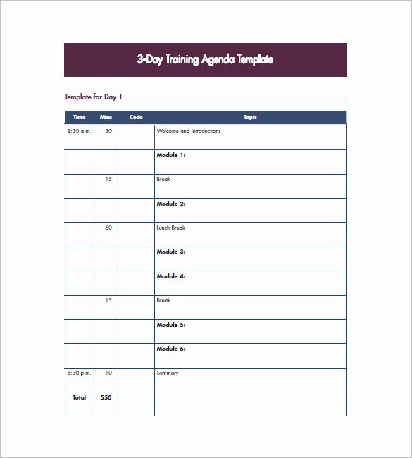 Training Outline Template Word Luxury Training Agenda Template – 8 Free Word Excel Pdf format