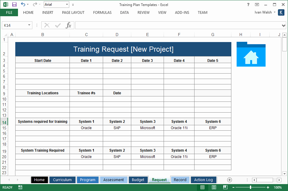 Training Plan Template Excel New Training Plan Template – 20 Page Word &amp; 14 Excel forms