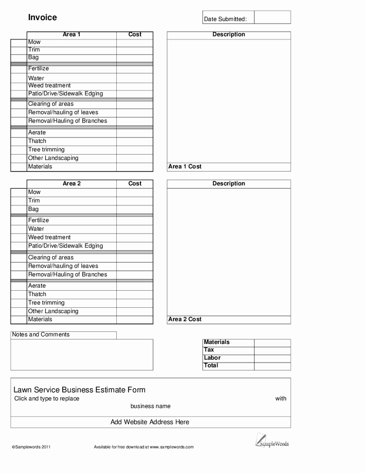 Tree Service Estimate Template Lovely 27 Of Tree Service Work Estimate Template