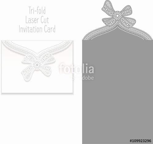 Tri Fold Invitations Template Unique &quot;tri Fold Laser Cut Invitation Card Laser Cut Pattern for