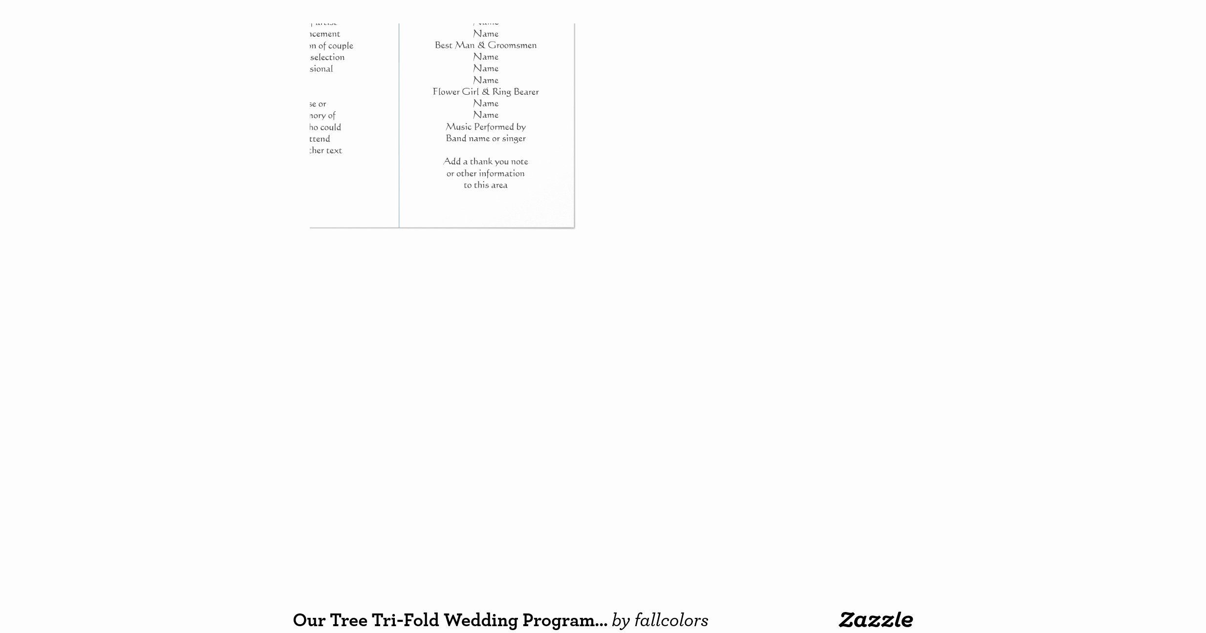 Tri Fold Program Template Beautiful Our Tree Tri Fold Wedding Program Template Letterhead