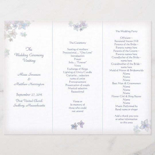 Trifold Wedding Program Template Elegant Lavender Art Tri Fold Wedding Program Template