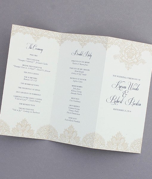 Trifold Wedding Program Template Inspirational Pearls and Lace Trifold Wedding Program – Download &amp; Print